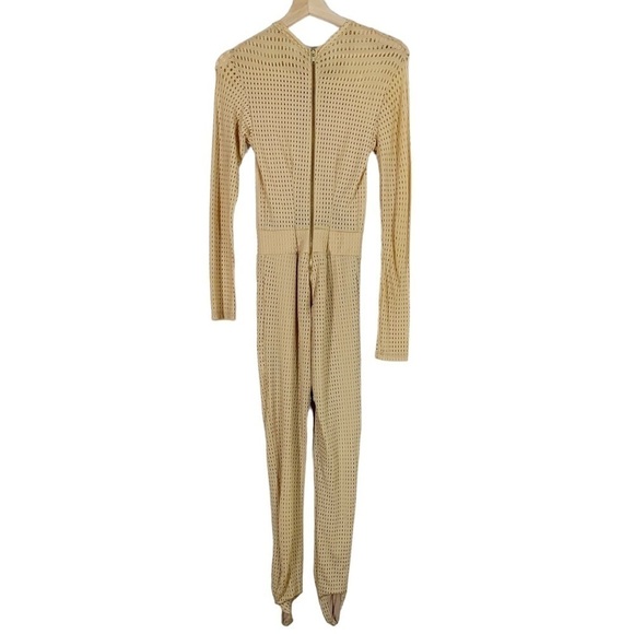 Ricki Brazil Au Naturel Mesh Stirrup Catsuit Jumpsuit Size Small - Picture 3 of 8